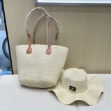 Dior 2025 New Straw Hat Tote Bag Set Vegetable Basket Bag