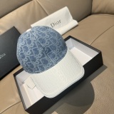Dior New Retro Couple Old Flower Splice Leather Baseball Hat