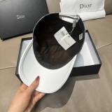 Dior New Retro Couple Old Flower Splice Leather Baseball Hat