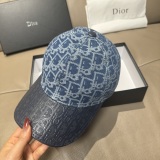 Dior New Retro Couple Old Flower Splice Leather Baseball Hat