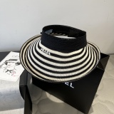 Prada New Fashion Knitted Sunshade Hat Empty Top Sunshade Hat