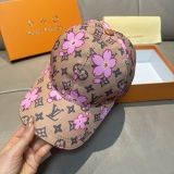 Louis Vuitton New Fashion Logo Cherry Blossom Print Baseball Hat Couple Versatile Duck Tongue Hat