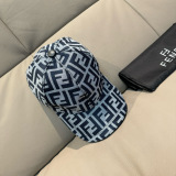 Fendi New Classic Double F Jacquard Baseball Hat Couple's Versatile Duck Tongue Hat