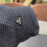 Prada New Fashion Grid Large Brimmed Fisherman's Hat Foldable Sunshade Hat