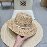 Chanel Fashion Knitted Lafite Straw Hat Summer Sunscreen Hat Unisex Flat Top Hat