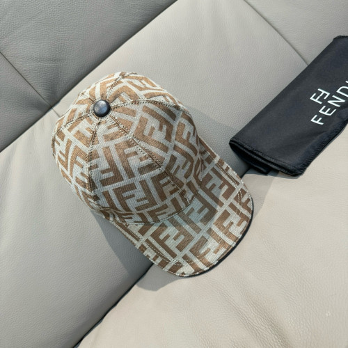 Fendi New Classic Double F Jacquard Baseball Hat Couple's Versatile Duck Tongue Hat