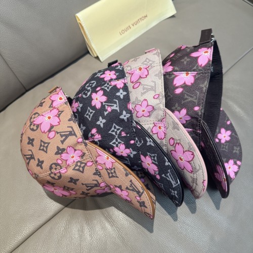 Louis Vuitton New Fashion Logo Cherry Blossom Print Baseball Hat Couple Versatile Duck Tongue Hat
