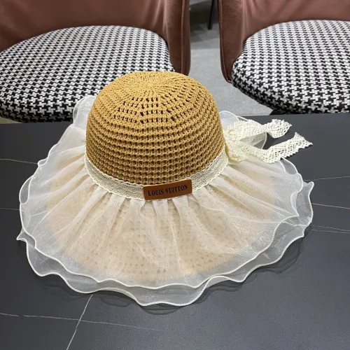 Louis Vuitton New Lace Big Brimmed Hat Beach Sunscreen Straw Hat