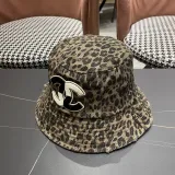 Chanel New Retro Versatile Leopard Pattern Basin Hat Fisherman's Hat
