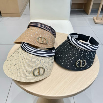 Dior Fashion Diamond Sunscreen Ceiling Cap with Large Eaves Dior Fashion Diamond Sunscreen Ceiling Cap with Large Eaves