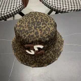 Chanel New Retro Versatile Leopard Pattern Basin Hat Fisherman's Hat