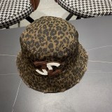 Chanel New Retro Versatile Leopard Pattern Basin Hat Fisherman's Hat