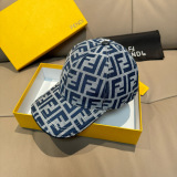 Fendi New Classic Double F Jacquard Baseball Hat Couple's Versatile Duck Tongue Hat