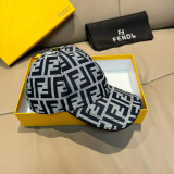 Fendi New Classic Double F Jacquard Baseball Hat Couple's Versatile Duck Tongue Hat