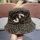 Chanel New Retro Versatile Leopard Pattern Basin Hat Fisherman's Hat