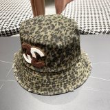 Chanel New Retro Versatile Leopard Pattern Basin Hat Fisherman's Hat
