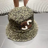 Chanel New Retro Versatile Leopard Pattern Basin Hat Fisherman's Hat