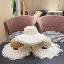 Louis Vuitton New Lace Big Brimmed Hat Beach Sunscreen Straw Hat