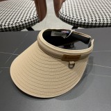 Moncler Fashion Empty Top Straw Hat Sunshade Hat Sunscreen Straw Hat