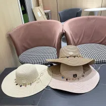 Chanel New Elegant Vacation Woven Large Brimmed Straw Hat