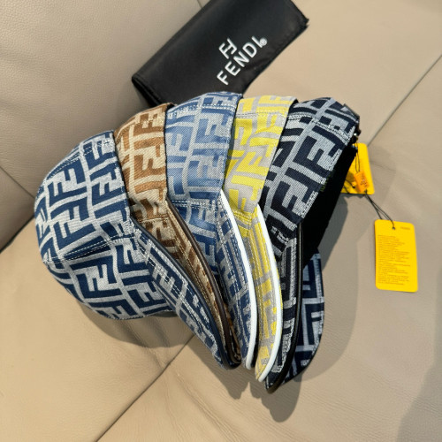 Fendi New Classic Double F Jacquard Baseball Hat Couple's Versatile Duck Tongue Hat