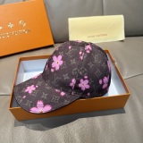 Louis Vuitton New Fashion Logo Cherry Blossom Print Baseball Hat Couple Versatile Duck Tongue Hat