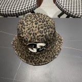 Chanel New Retro Versatile Leopard Pattern Basin Hat Fisherman's Hat