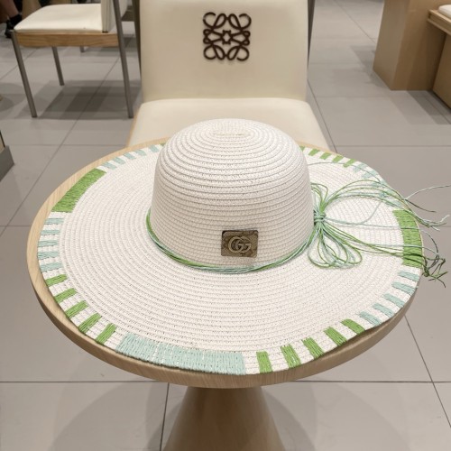 Gucci New Foldable Large Brimmed Straw Hat Beach Hat Sunshade Hat