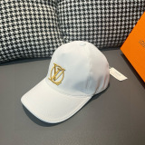 Louis Vuitton New Classic Couple Gold Embroidered Logo Versatile Baseball Hat