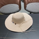 Chanel New Elegant Vacation Woven Large Brimmed Straw Hat