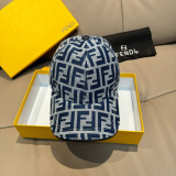 Fendi New Classic Double F Jacquard Baseball Hat Couple's Versatile Duck Tongue Hat