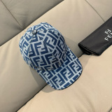 Fendi New Classic Double F Jacquard Baseball Hat Couple's Versatile Duck Tongue Hat