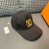 Louis Vuitton New Classic Couple Gold Embroidered Logo Versatile Baseball Hat