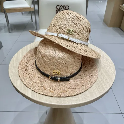 Chanel Fashion Knitted Lafite Straw Hat Summer Sunscreen Hat Unisex Flat Top Hat