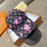 Louis Vuitton New Fashion Logo Cherry Blossom Print Baseball Hat Couple Versatile Duck Tongue Hat