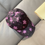 Louis Vuitton New Fashion Logo Cherry Blossom Print Baseball Hat Couple Versatile Duck Tongue Hat