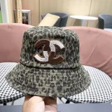 Chanel New Retro Versatile Leopard Pattern Basin Hat Fisherman's Hat