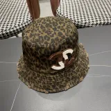 Chanel New Retro Versatile Leopard Pattern Basin Hat Fisherman's Hat