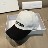 Balenciaga New Fashion Versatile Embroidered Logo Contrast Baseball Hat