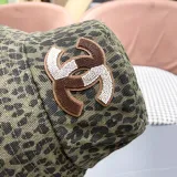 Chanel New Retro Versatile Leopard Pattern Basin Hat Fisherman's Hat