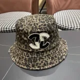Chanel New Retro Versatile Leopard Pattern Basin Hat Fisherman's Hat