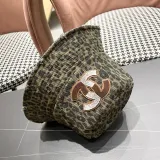 Chanel New Retro Versatile Leopard Pattern Basin Hat Fisherman's Hat