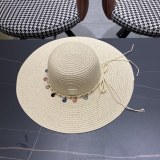 Chanel New Elegant Vacation Woven Large Brimmed Straw Hat