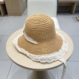 Prada New Elegant Sunscreen Hat Fashionable Breathable Straw Hat