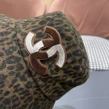 Chanel New Retro Versatile Leopard Pattern Basin Hat Fisherman's Hat