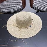 Chanel New Elegant Vacation Woven Large Brimmed Straw Hat