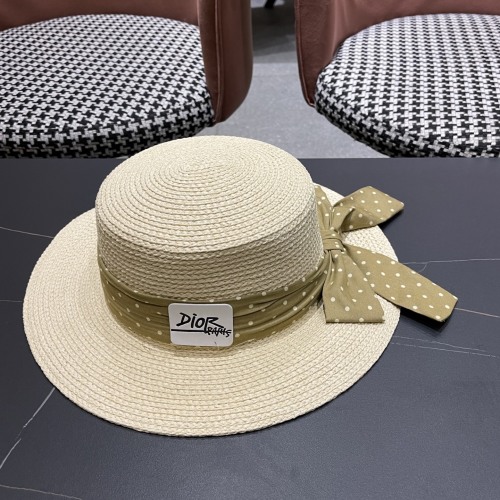 Dior New Straw Hat Sunshade Hat Fisherman's Hat Beach Hat