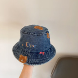 Dior New Little Bear Embroidered Cowboy Fisherman's Hat