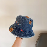 Dior New Little Bear Embroidered Cowboy Fisherman's Hat
