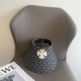Chrome Hearts New Couple Leather Cross Versatile Sunshade Ceiling Hat
